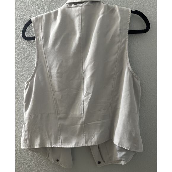 Banana Republic Women's Light Gray Sleeveless Drapey Vest Blazer Size 10P - Picture 6 of 10